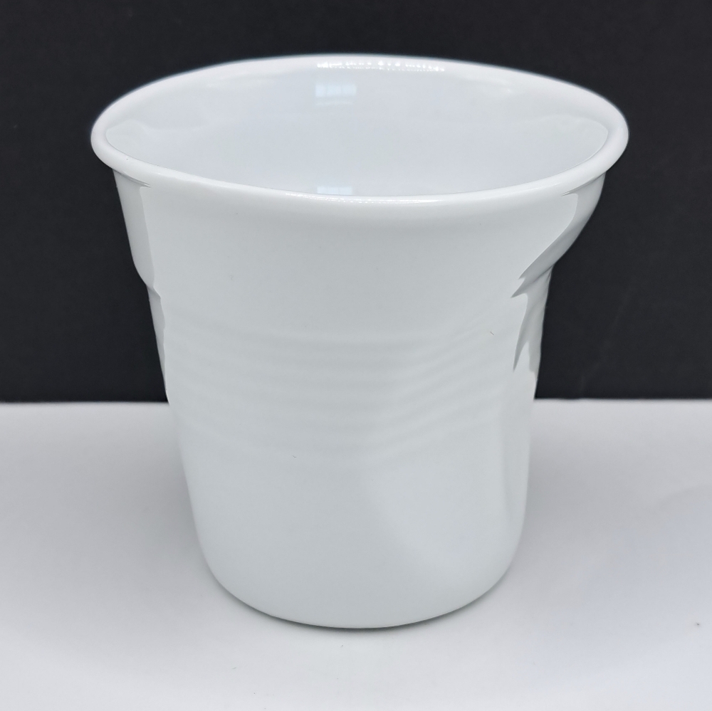 Revol France Froisses Cappuccino Espresso Crumple 4oz 2.25in White Porcelain Cup